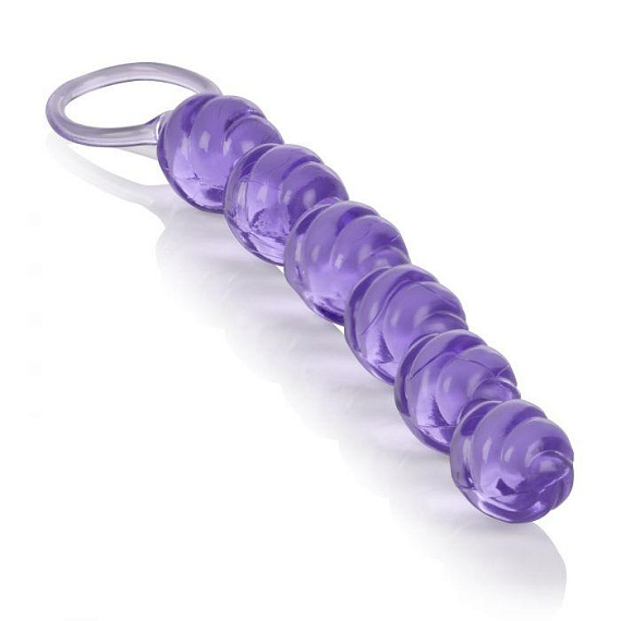Фиолетовая анальная цепочка Swirl Pleasure Beads - 20 см. - поливинилхлорид (ПВХ, PVC)