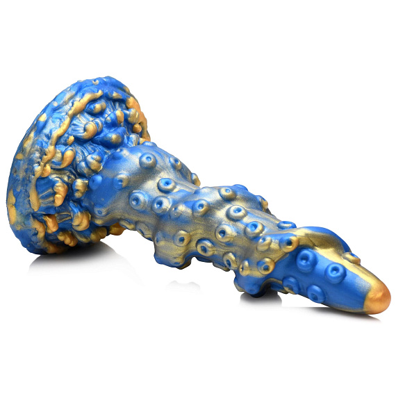 Голубой фантазийный фаллоимитатор Lord Kraken Tentacled Silicone Dildo - 21 см. - силикон