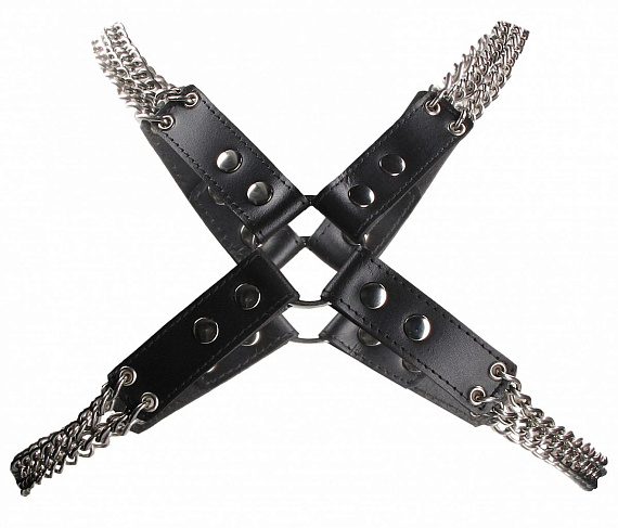 Черная мужская портупея Chain And Chain Harness