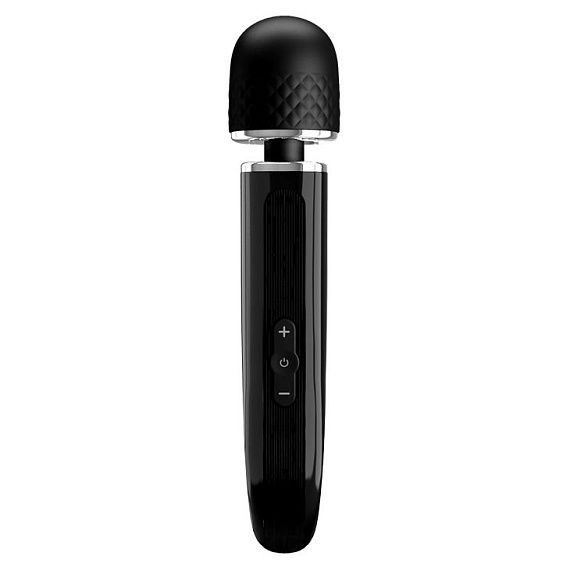 Черный мощный жезловый вибратор с изогнутой ручкой Charming Massager - 24 см. от Intimcat
