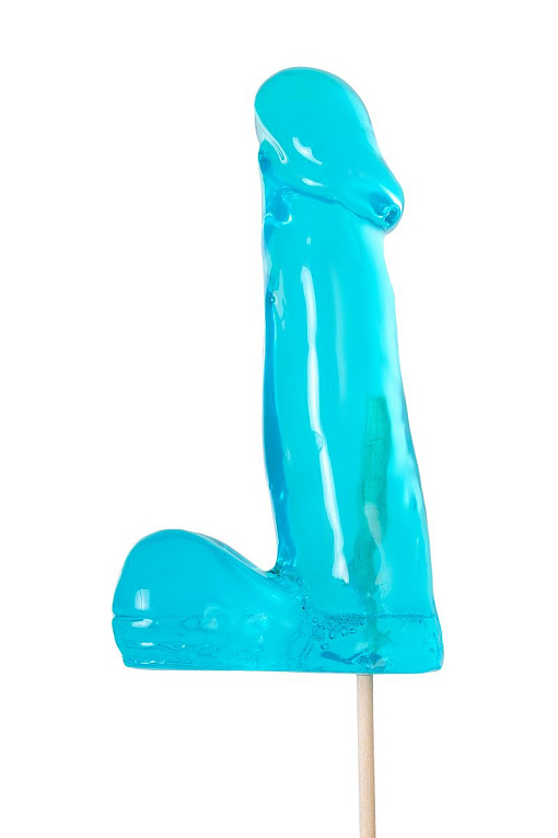 Голубой леденец в форме пениса со вкусом перечной мяты - 