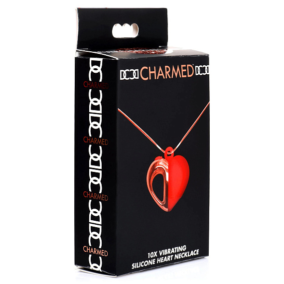 Красное ожерелье с подвеской-вибратором 10X Vibrating Silicone Heart Necklace XR Brands