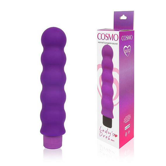 Фиолетовый силиконовый вибратор-елочка Cosmo - 15 см. - силикон