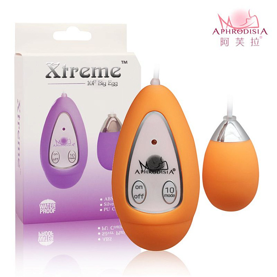 Оранжевое виброяичко Xtreme 10F Egg - анодированный пластик (ABS)