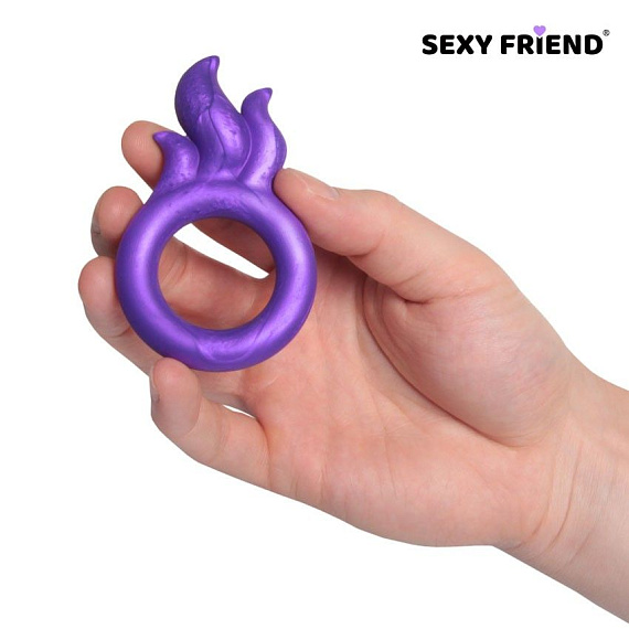 Фиолетовое эрекционное кольцо с язычками пламени Bior toys