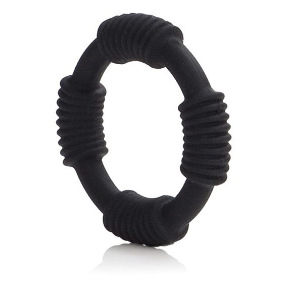 Чёрное эрекционное кольцо Adonis Silicone Rings Hercules - силикон