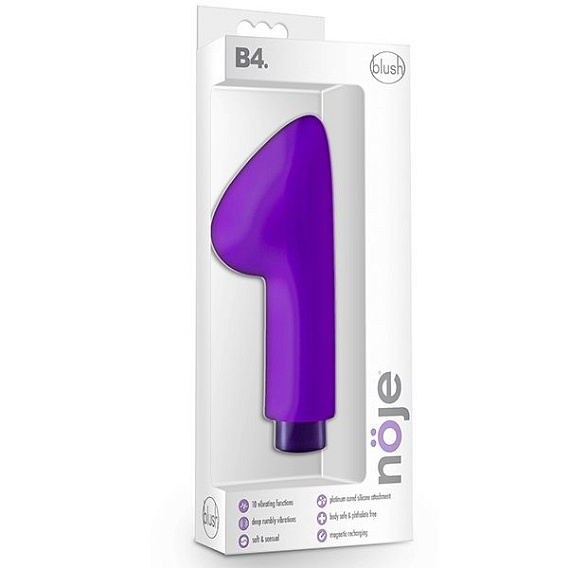 Фиолетовый вибромассажер B4 - 13,97 см. - силикон