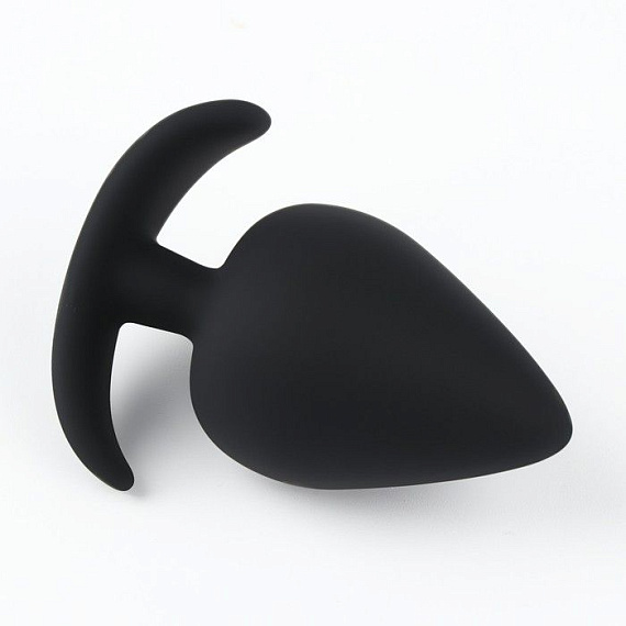 Черная силиконовая анальная пробка Soft-touch - 6,7 см. - силикон