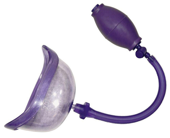 Фиолетовая вакуумная помпа Bad Kitty Vagina Sucker - ABS-пластик, силикон