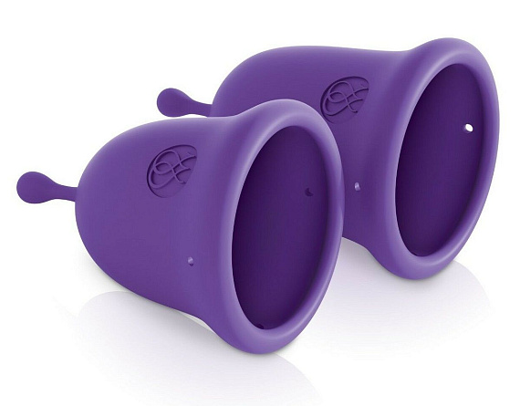 Набор из 2 фиолетовых менструальных чаш Intimate Care Menstrual Cups - силикон