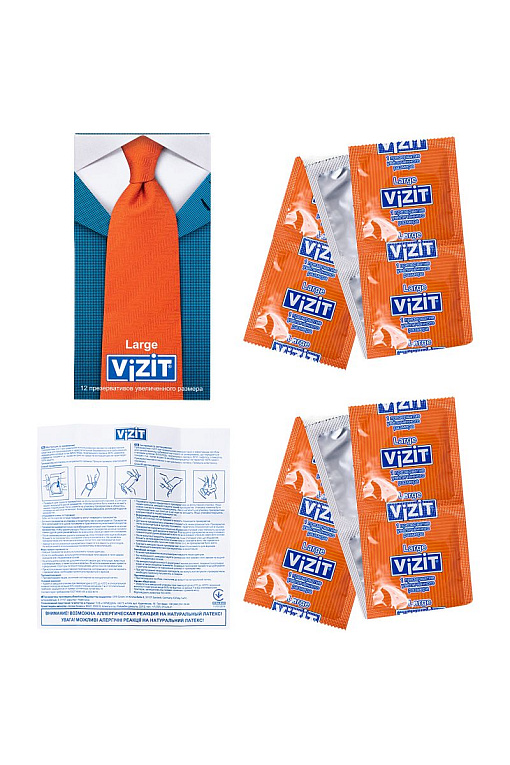Презервативы VIZIT Large увеличенного размера - 12 шт. - фото 7