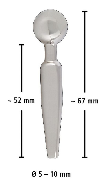 Серебристый уретральный плаг Penisplug Come Thru - 6,7 см. от Intimcat
