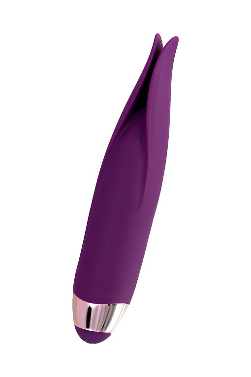 Фиолетовый клиторальный вибростимулятор FLO - 18,5 см. - силикон