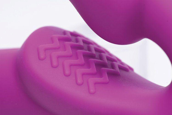 Ярко-розовый безремневой вибрострапон Evoke Vibrating Strapless Silicone Strap-on Dildo - силикон