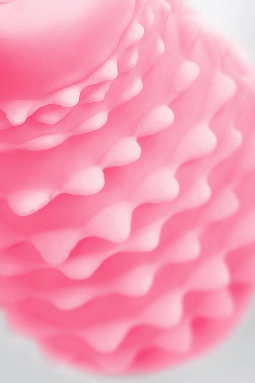 Розовый рельефный мастурбатор Flaff - фото 10