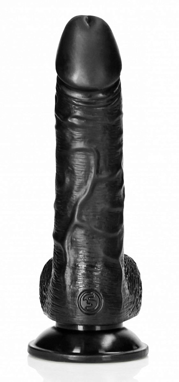 Черный фаллоимитатор Curved Realistic Dildo Balls Suction Cup 6 - 15,5 см. - фото 5