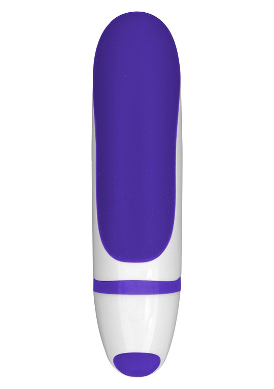 Фиолетово-белый мини-вибратор Petite - 8 см. - силикон