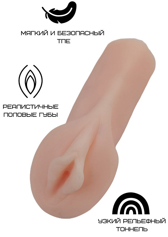 Реалистичный компактный мастурбатор-вагина - термопластичный эластомер (TPE)