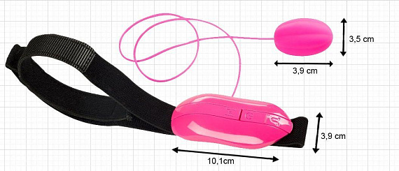 Розовое виброяйцо Play Ball с пультом управления и фиксацией - силикон