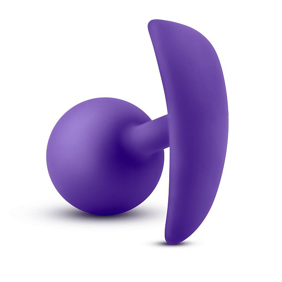 Фиолетовая пробка-шар для ношения Luxe Wearable Vibra Plug - 8,9 см. - силикон