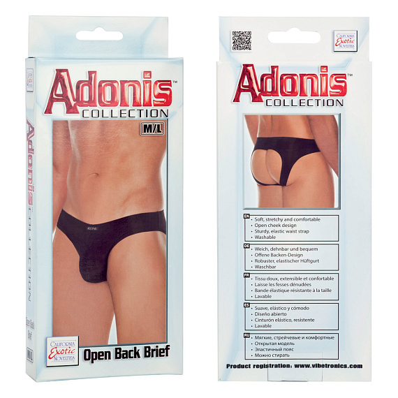 Мужские трусы-брифы Adonis Open Back Brief - 90% полиэстер, 10% спандекс