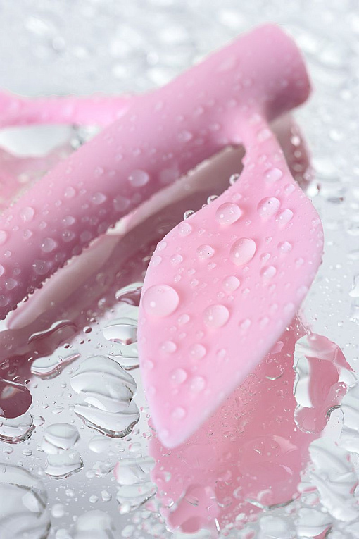Розовый силиконовый вагинальный шарик с лепесточками - фото 9