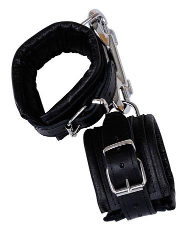 Чёрные кожаные наручники Zado