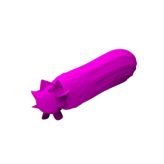 Фиолетовый вибратор с ротацией головки Pretty Love Abbott - силикон