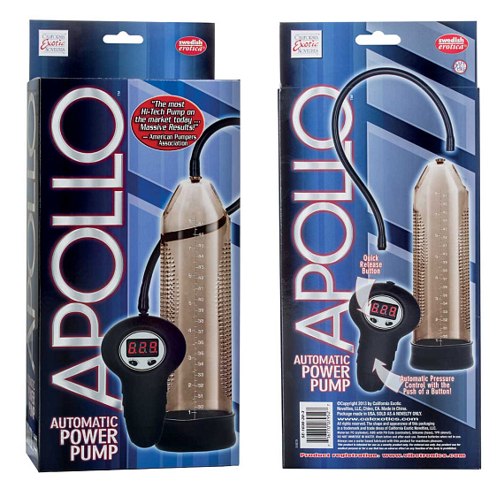 Дымчатая мужская автоматическая помпа Apollo Automatic Power Pump - пластик