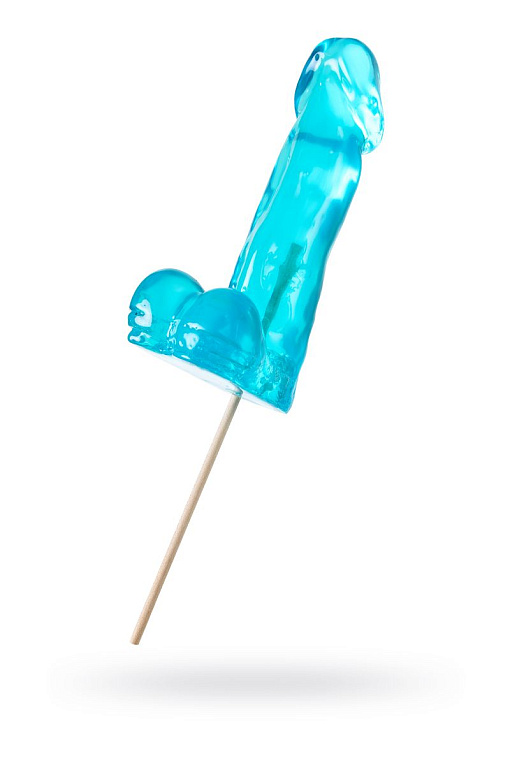 Голубой леденец в форме пениса со вкусом перечной мяты от Intimcat