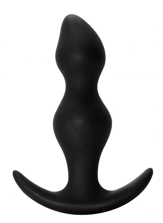Чёрная фигурная анальная пробка Fantasy - 12,5 см. - силикон