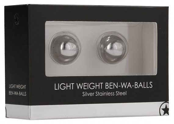 Серебристые металлические вагинальные шарики Light Weight Ben-Wa-Balls - металл