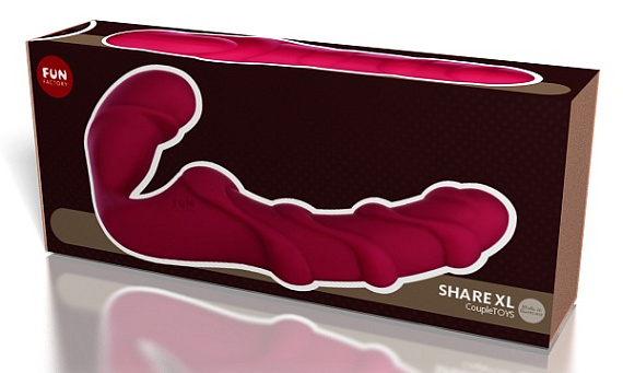 Безремневой ярко-розовый страпон Share XL - силикон