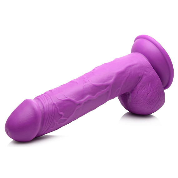 Фиолетовый фаллоимитатор на присоске 8.25  Dildo with Balls - 22,8 см. от Intimcat