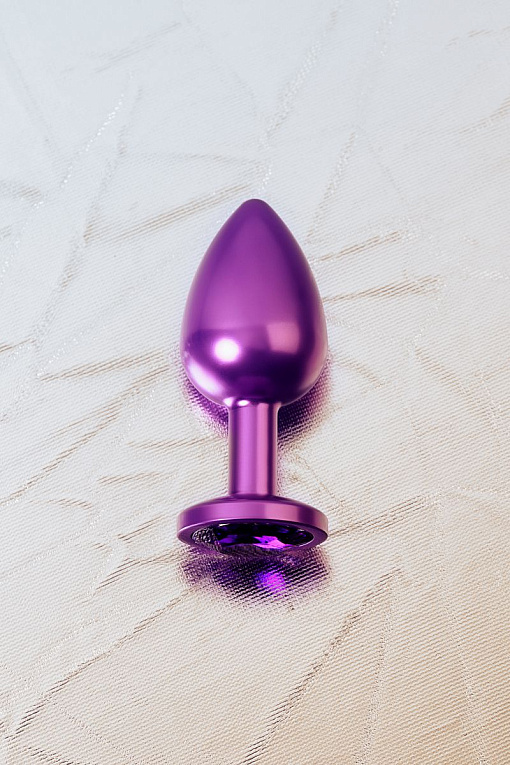 Фиолетовый анальный плаг с кристаллом фиолетового цвета - 8,2 см. - фото 9