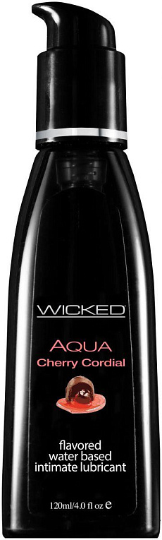 Лубрикант Wicked Aqua Cherry Cordial с ароматом вишневого ликера - 120 мл.