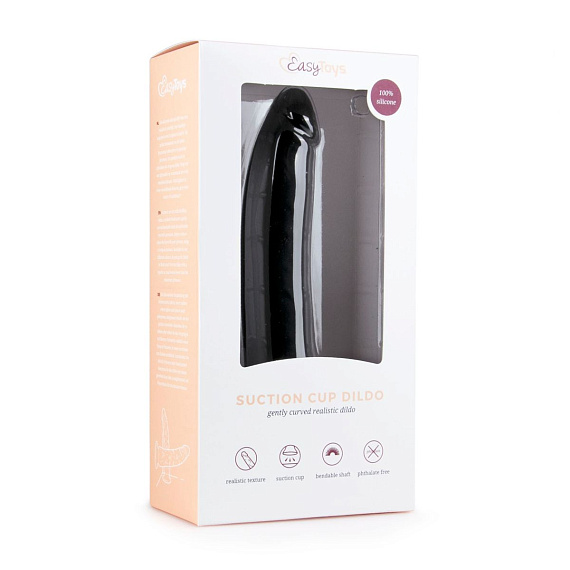 Черный силиконовый фаллоимитатор Suction Cup Dildo - 21 см. от Intimcat