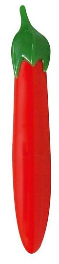 Оригинальный красный вибратор в форме перчика - 16 см.