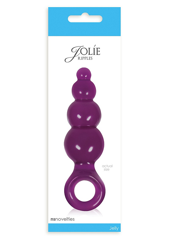 Большая фиолетовая анальная пробка Jolie - Ripples
