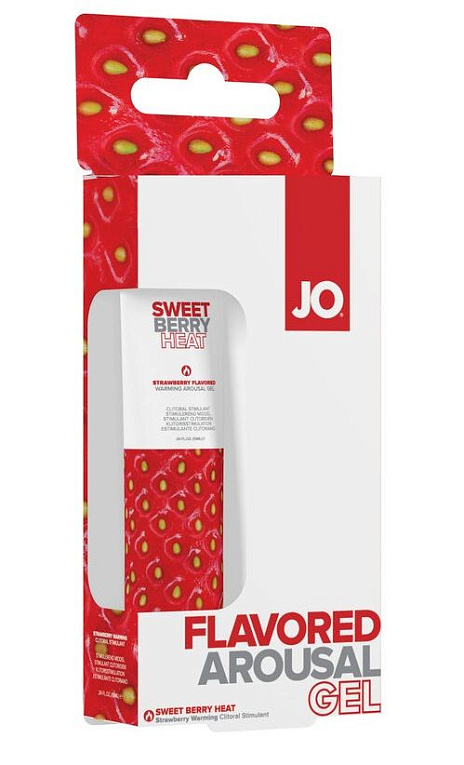 Стимулирующий клиторальный гель со вкусом клубники JO Sweet Berry Heat - 10 мл. - 