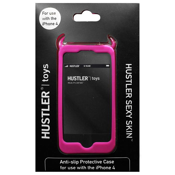 Розовый чехол HUSTLER из силикона для iPhone 4, 4S - силикон
