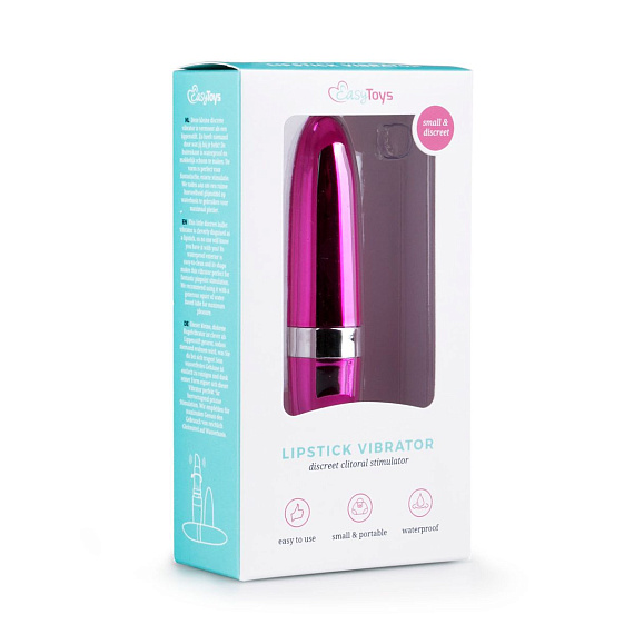 Розовый миниатюрный вибратор в форме помады Lipstick - анодированный пластик (ABS)