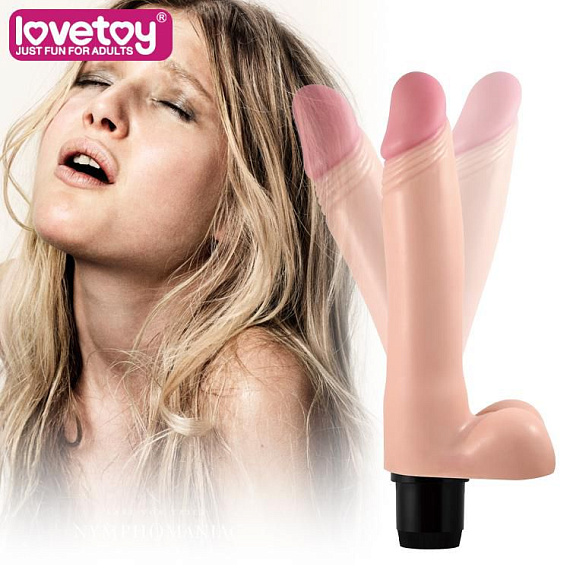 Гнущийся вибратор-реалистик Real feel Flexi Vibrator - 22,5 см. - CyberSkin