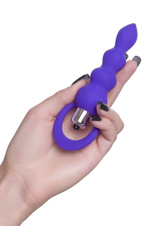 Фиолетовая анальная вибровтулка Twisty - 14 см. - фото 5
