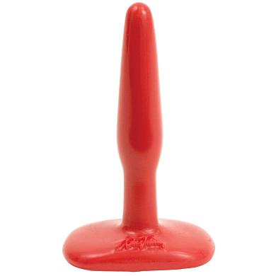 Красная тонкая анальная пробка Butt Plugs Smooth Classic Slim/Small - 10,5 см.