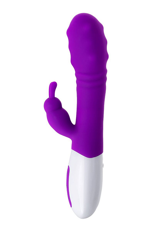 Фиолетовый вибратор JOS TATY с пульсирующими шариками - 21,5 см. JOS