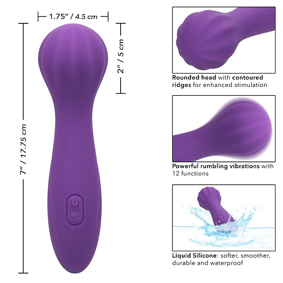 Фиолетовый вибромассажер Stella Liquid Silicone “O” Wand - 17,75 см. - фото 5