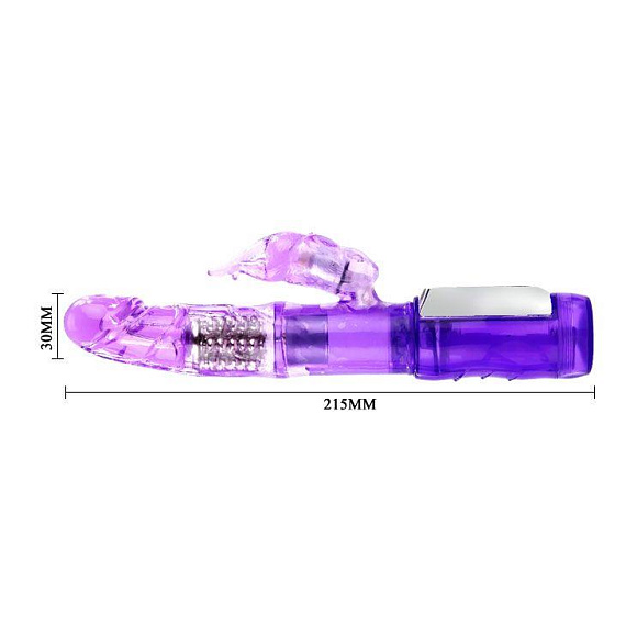 Фиолетовый хай-тек вибромассажёр Passion Count - 21,5 см. Baile