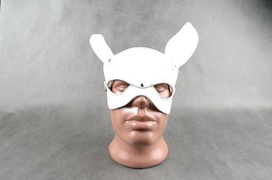 Белая кожаная маска на верхнюю часть лица  Е-РАБбит