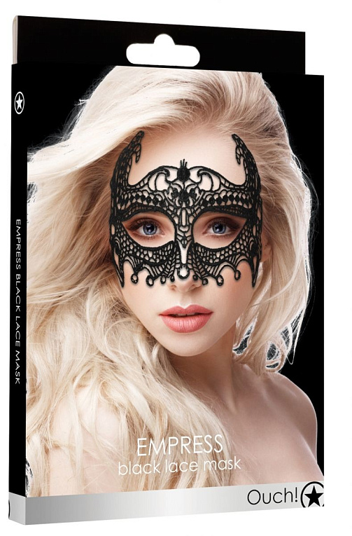 Черная кружевная маска ручной работы Empress Black Lace Mask от Intimcat